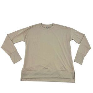 Bench Women's Tan Split Hem Long Sleeve Top | Size Large